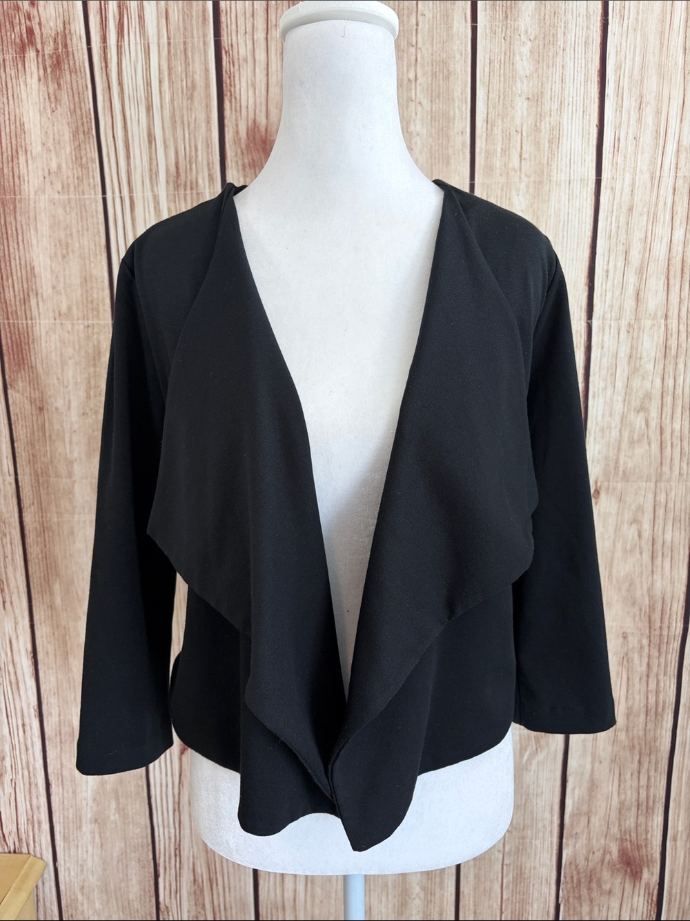 Jules & Leopold Black Draped Knit Open-Front Women's Cardigan Size Small